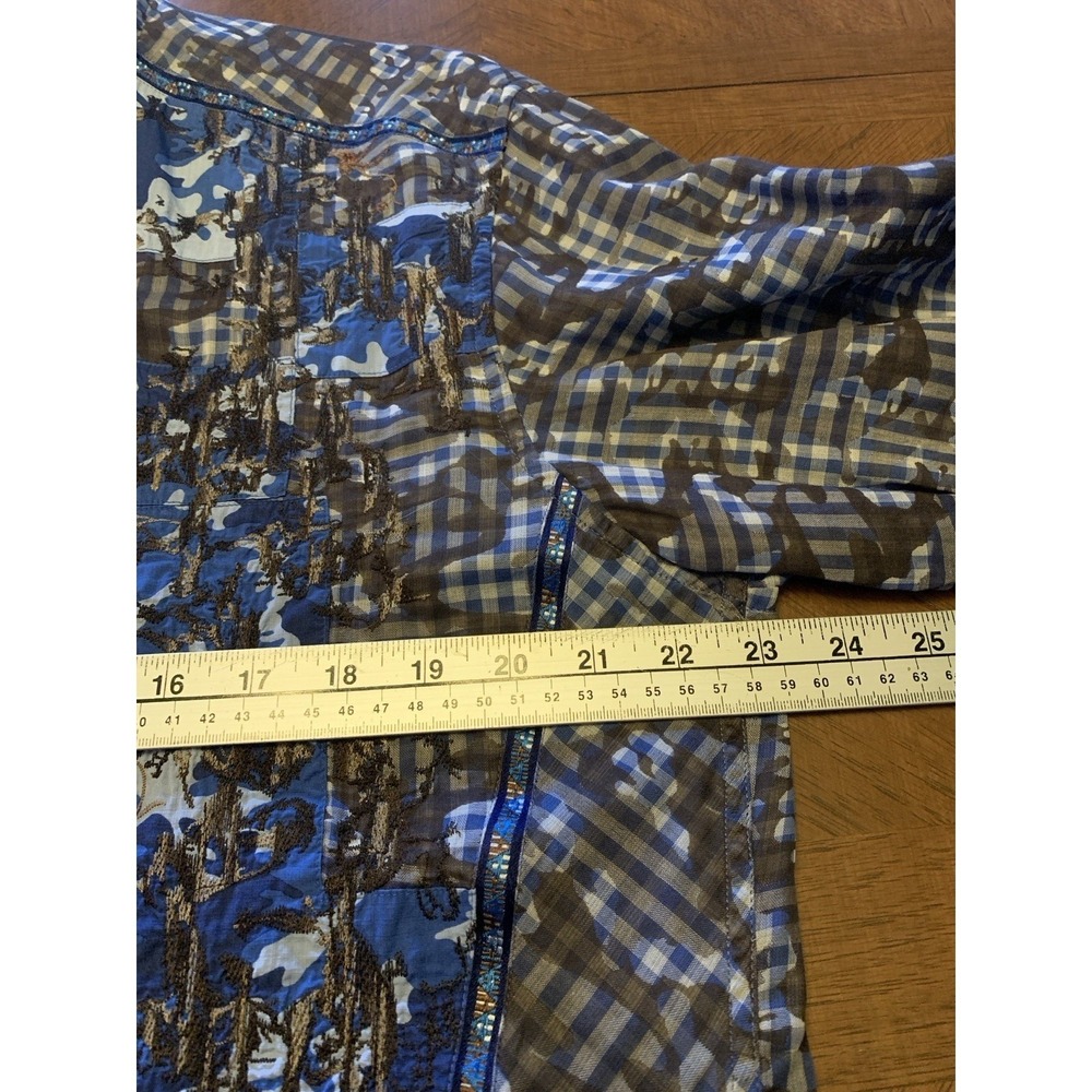 Robert Graham Blue Floral Camo Limited Edition Embroidered Shirt Men's L **Read - Picture 16 of 16